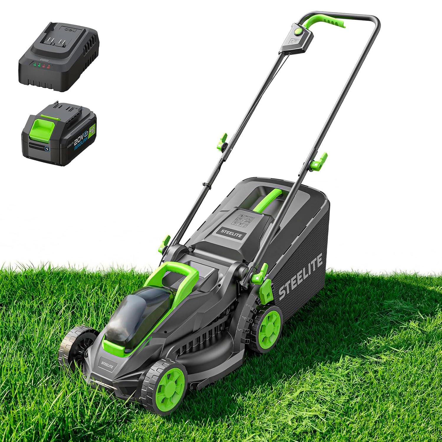 STEELITE 13-Inch Cordless Electric Lawn Mower