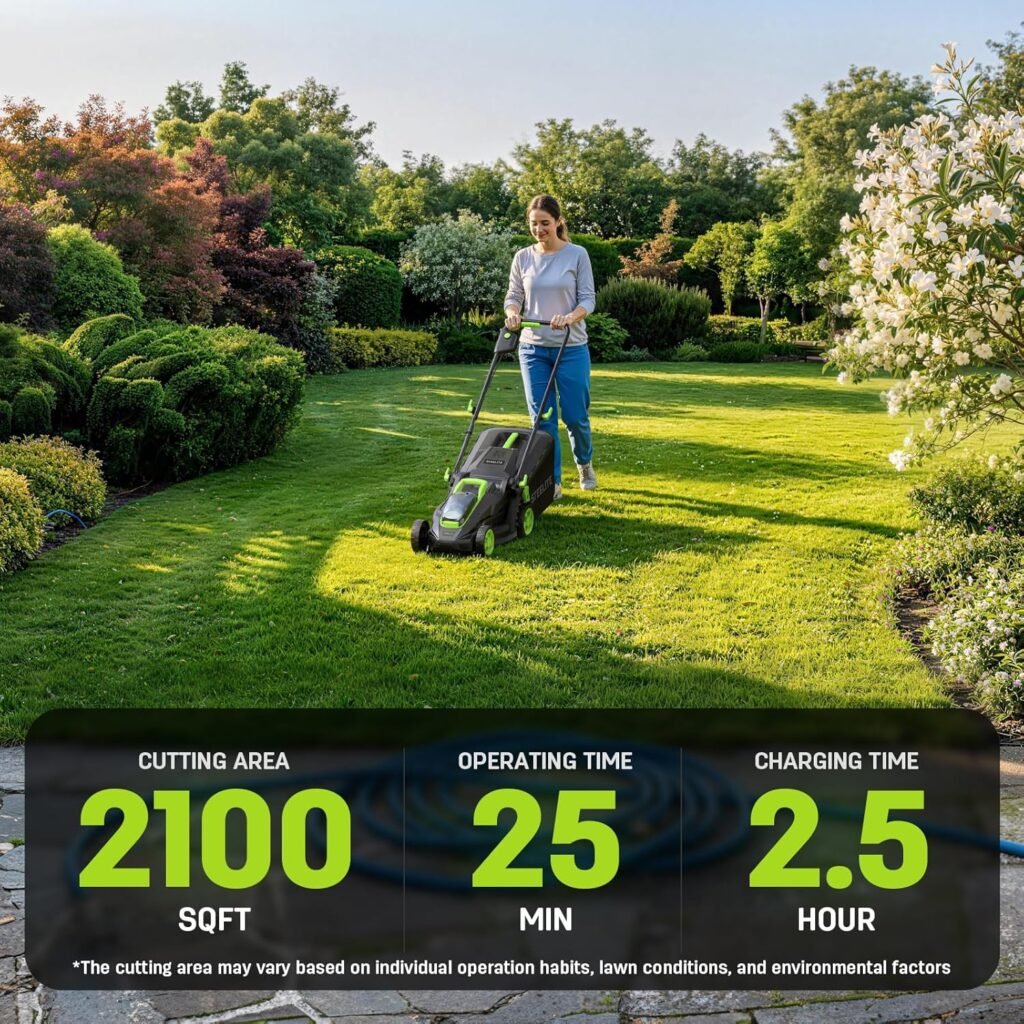 Steelite Cordless Lawn Mower With 8-Gallon Grass Bag