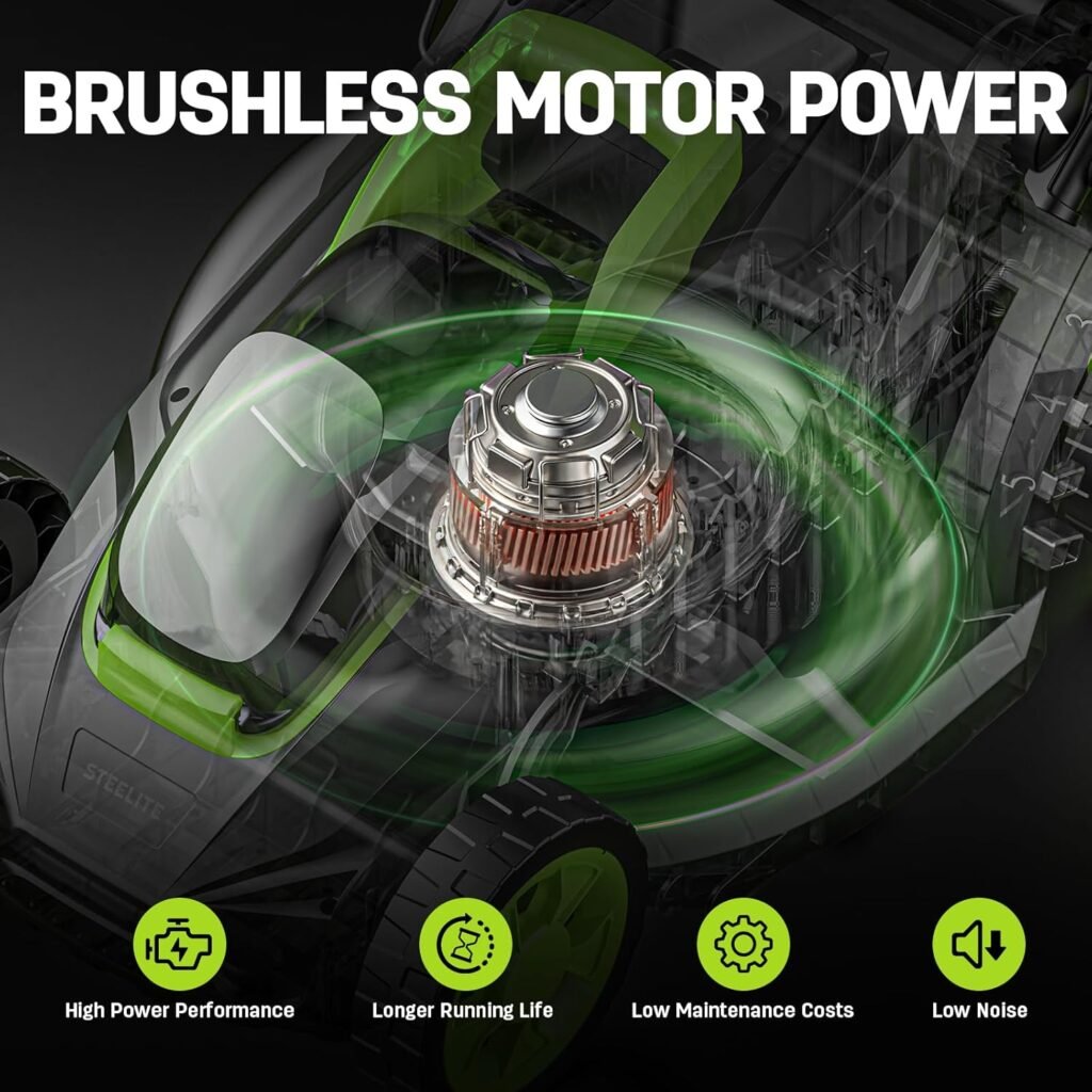 Steelite Cordless Lawn Mower for Small Yards With Charger