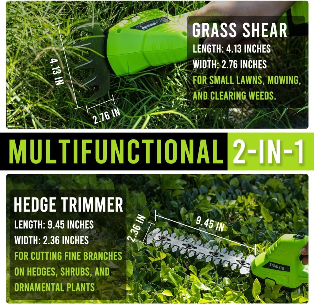 Steelite Cordless Shrub and Bush Trimmer 2-in-1